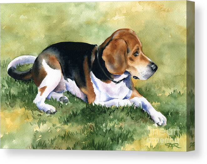 Beagle Canvas Print featuring the painting Shiloh by David Rogers