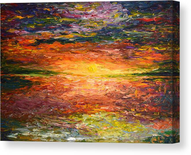 Sunste Canvas Print featuring the painting Shy Sunset by Chiara Magni