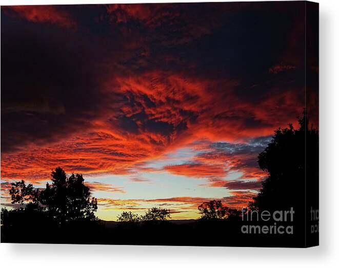 Sunset Canvas Print featuring the photograph Sky on Fire by Angela DeFrias