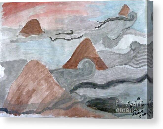 Watercolour Canvas Print featuring the painting Smoky Mountains by Francesca Mackenney