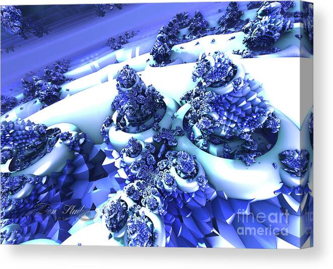  Canvas Print featuring the digital art Snow Covered Fractal by Melissa Messick