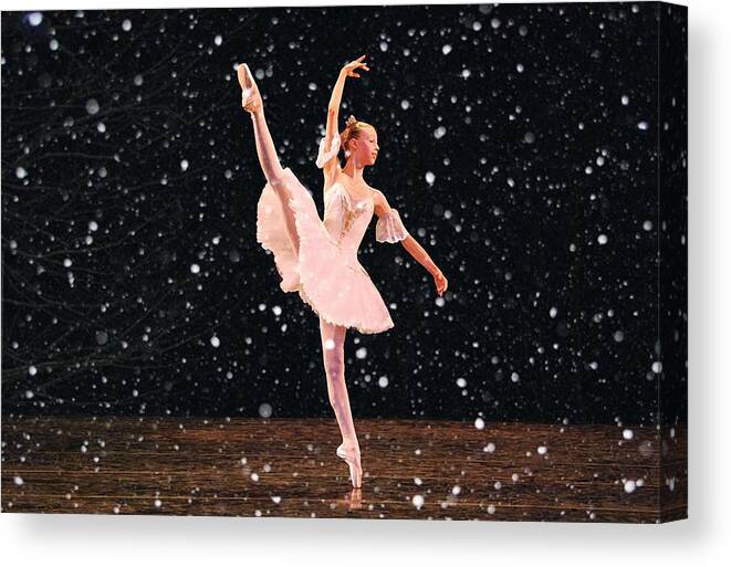 Snow Princes Ballerina Canvas Print featuring the photograph Snow Princess Ballerina by Sandi OReilly