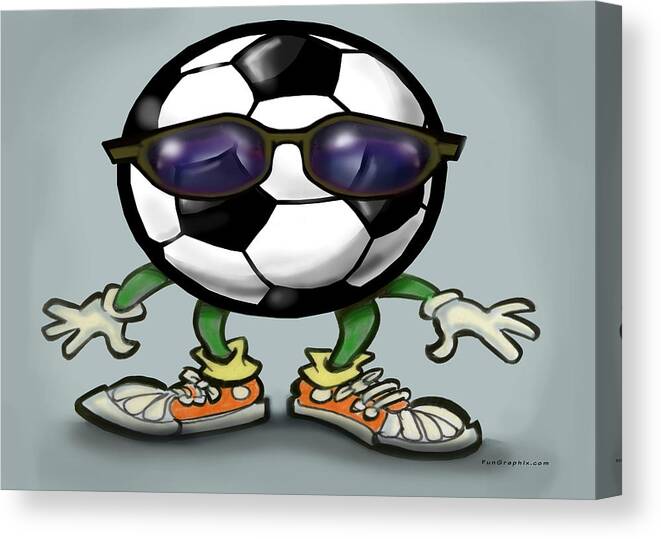 Soccer Canvas Print featuring the digital art Soccer Cool by Kevin Middleton