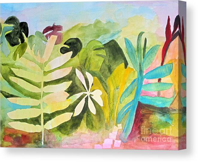 Watercolor Canvas Print featuring the painting Sometimes I Miss the Tropics by Sandy McIntire