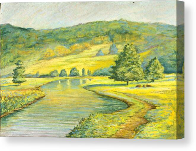 Landscape Canvas Print featuring the pastel Spring Trail by Michael Scherer