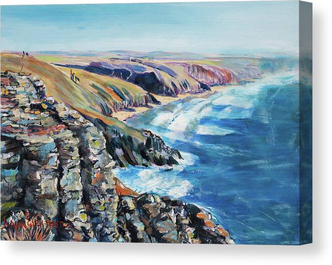Acrylic Canvas Print featuring the painting St. Agnes Head by Seeables Visual Arts