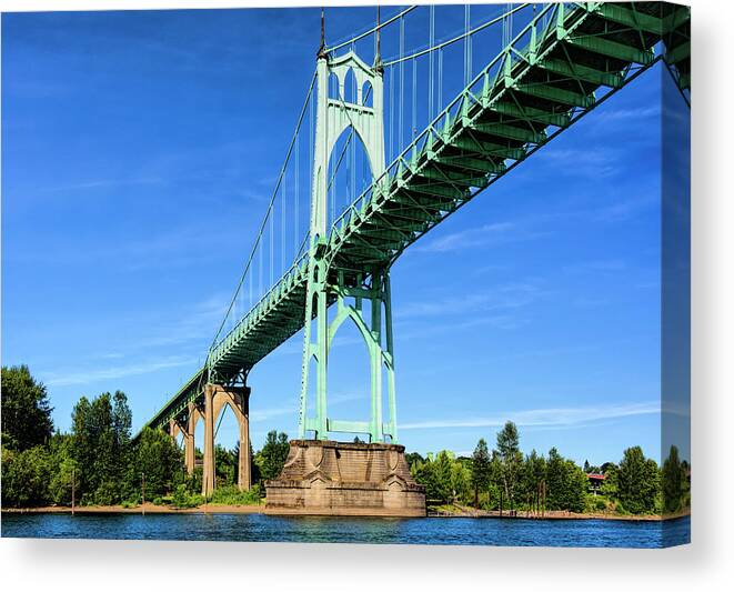 Portland Canvas Print featuring the photograph St Johns Bridge 2 by Betty Eich