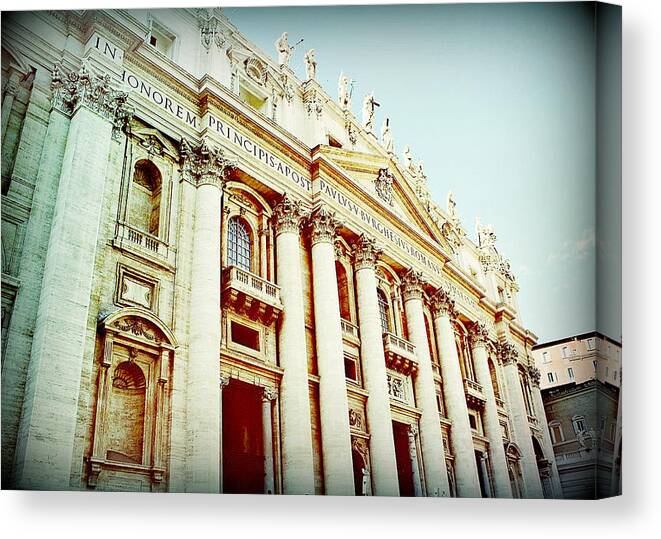 St. Peter's Basilica Canvas Print featuring the photograph St. Peter's Basilica by Mary Pille