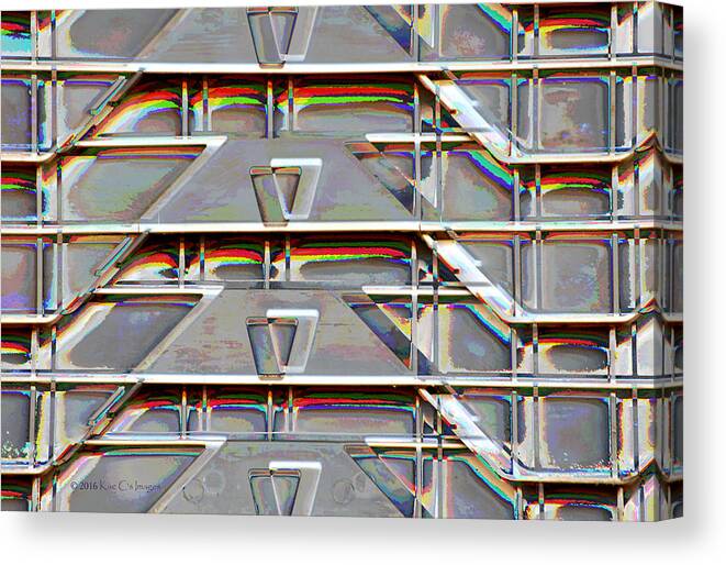 Crates Canvas Print featuring the digital art Stacked Storage Crates Abstract by Kae Cheatham