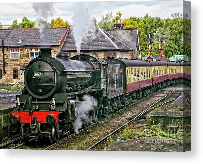 Steam Train Canvas Print featuring the photograph Steaming out of Grosmont Station by Martyn Arnold