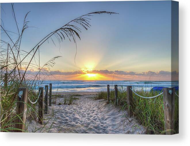 Clouds Canvas Print featuring the photograph Step Into Paradise by Debra and Dave Vanderlaan