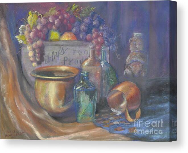 Still Life Paintings Canvas Print featuring the painting Still Life Honey Bear by Penny Neimiller