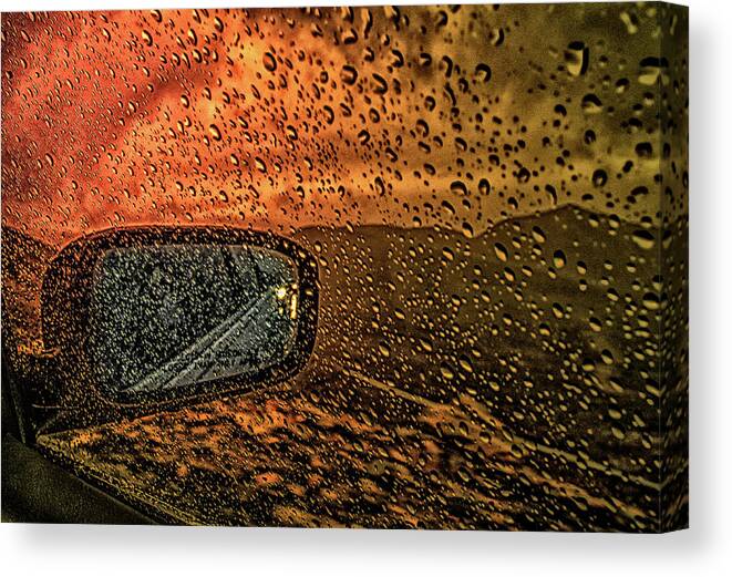Rain Canvas Print featuring the photograph Stormy Drive by Jim Painter