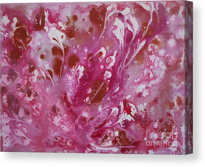 Abstract Canvas Print featuring the painting Strawberry Cream by Julia Underwood