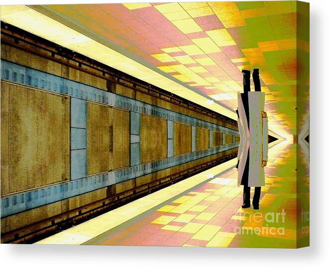 3000 Views Canvas Print featuring the photograph Subway Man by Jenny Revitz Soper