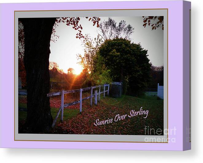 Sterling Canvas Print featuring the photograph Sun Rise Over Sterling by Rita Brown