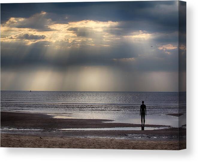 Another Place Canvas Print featuring the photograph Sun Through the Clouds 2 5x7 by Leah Palmer