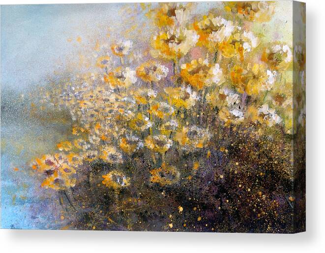 Flowers Canvas Print featuring the painting Sunflowers by Andrew King