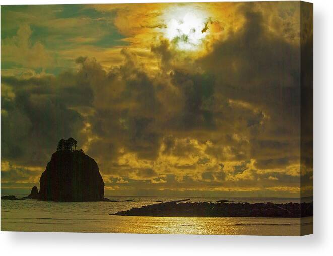 Forks Canvas Print featuring the photograph Sunset at Jones Island by Dale Stillman
