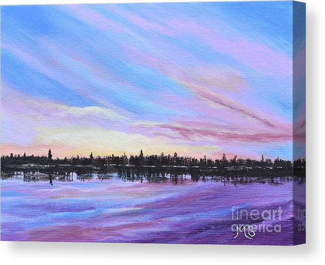 Sunset Canvas Print featuring the painting Sunset-Ivanhoe2 by Monika Shepherdson