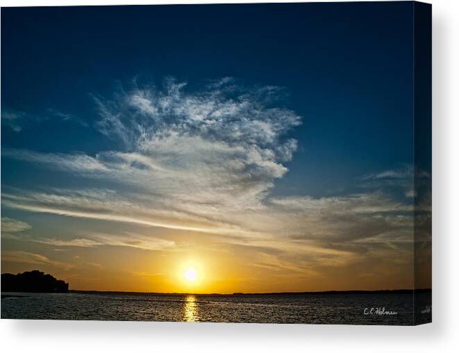 Sunset Canvas Print featuring the photograph Sunset Over Lake Eustis by Christopher Holmes