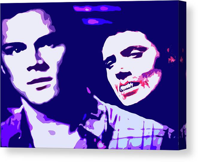 Dean And Sam Winchester Pop Art Canvas Print featuring the digital art Supernatural Boys by Lillian Michi Adams