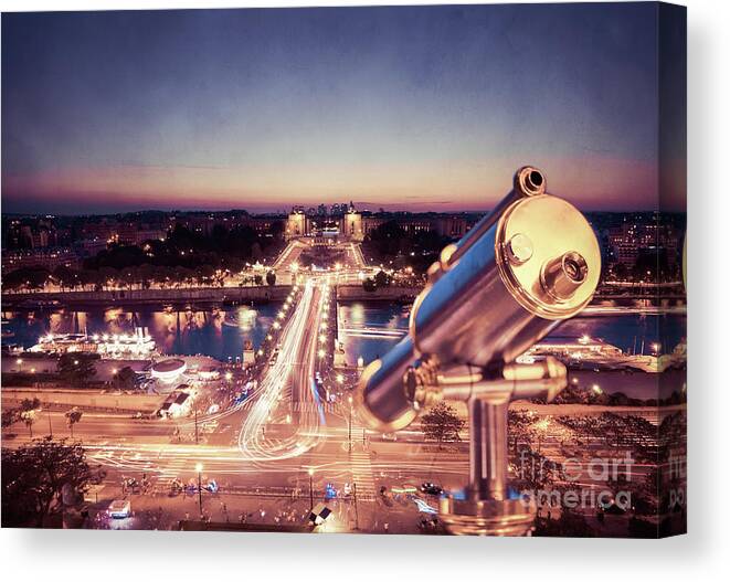 Eifeltower Canvas Print featuring the photograph Take a look at Paris by Hannes Cmarits
