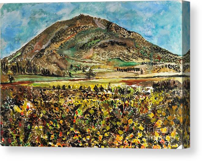 Jewish Art Canvas Print featuring the painting Tavor Mountain by Abraham Zimmermann