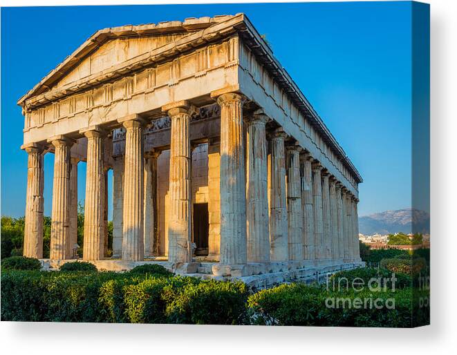 Acropolis Canvas Print featuring the photograph Temple of Hephaestus by Inge Johnsson