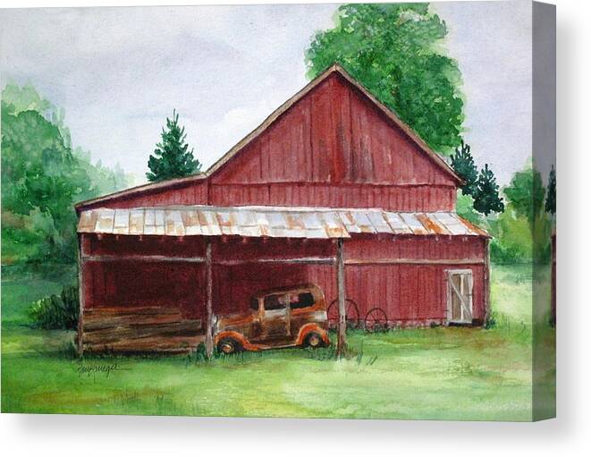 Barns Canvas Print featuring the painting Tennessee Barn by Suzanne Krueger