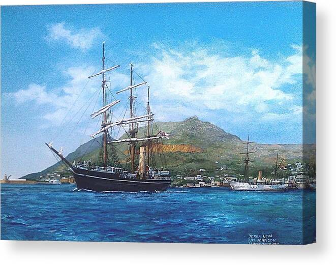 Captain Robert Falcon Scott Canvas Print featuring the painting Terra Nova by Tim Johnson