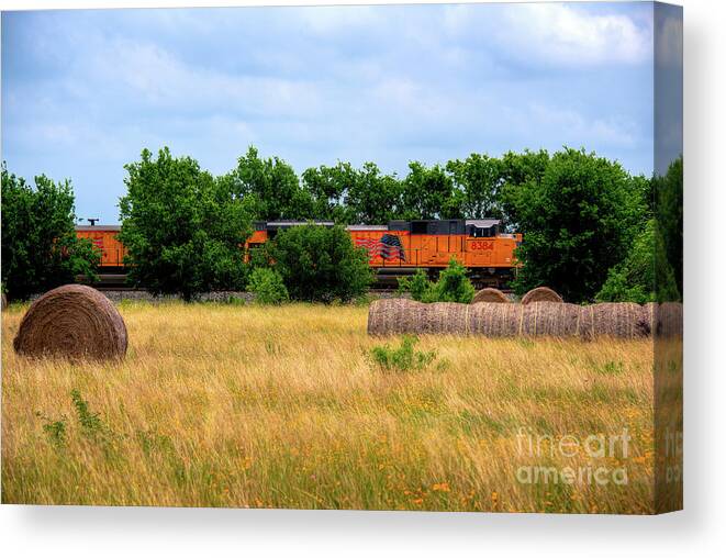 Texas Canvas Print featuring the photograph Texas Freight Train by Kelly Wade