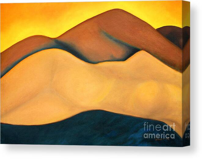 Abstract Canvas Print featuring the painting The after Glow by Sonia Flores Ruiz