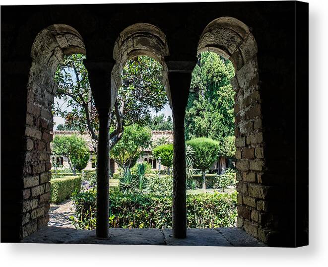 Cloister Canvas Print featuring the photograph The ancient cloister by AM FineArtPrints