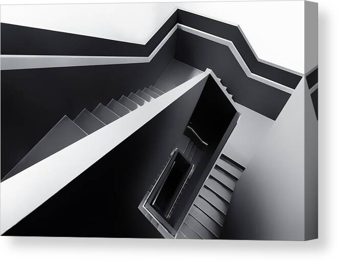 Stair Canvas Print featuring the photograph The Black Hole by Gerard Jonkman