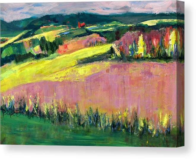 Farm Land Canvas Print featuring the painting The Hills Are Alive by Betty Pieper