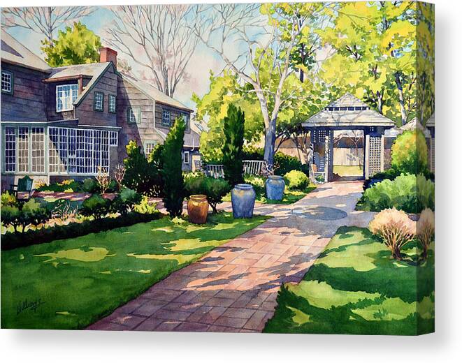 Watercolor Canvas Print featuring the painting The Homestead by Mick Williams