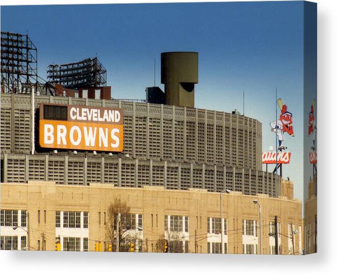 Cleveland Canvas Print featuring the photograph The Hometeams in Color by Kenneth Krolikowski