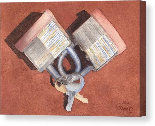 Heart Canvas Print featuring the painting The Keys To My Heart by Ken Powers