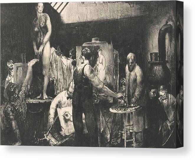 19th Century Art Canvas Print featuring the relief The Life Class, Second Stone by George Bellows