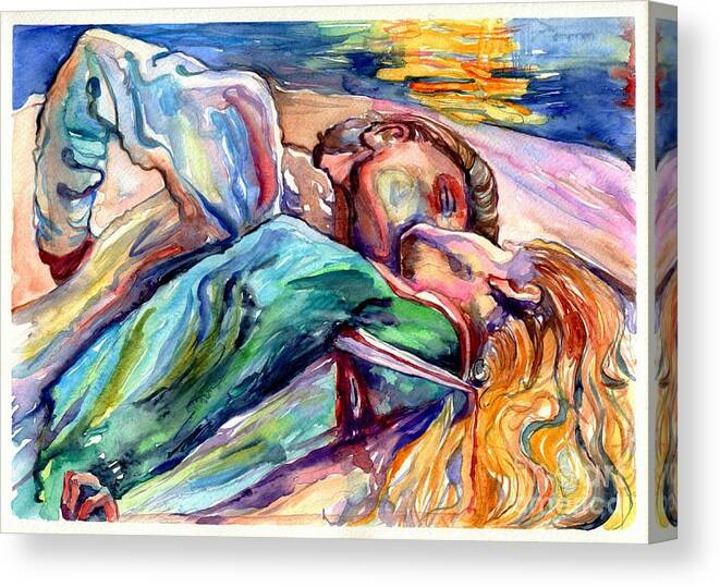 The Lovers Watercolor Canvas Print / Canvas Art By Suzann Sines