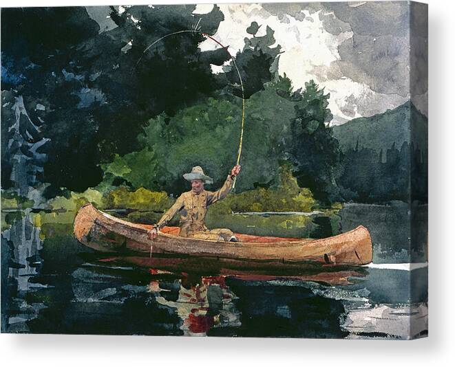 Winslow Homer Canvas Print featuring the drawing The North Woods by Winslow Homer