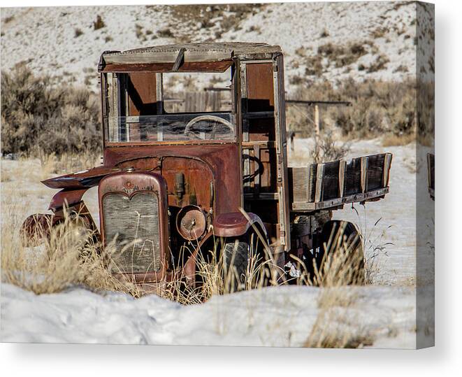 Bannack Canvas Print featuring the photograph The Old Truck by Teresa Wilson
