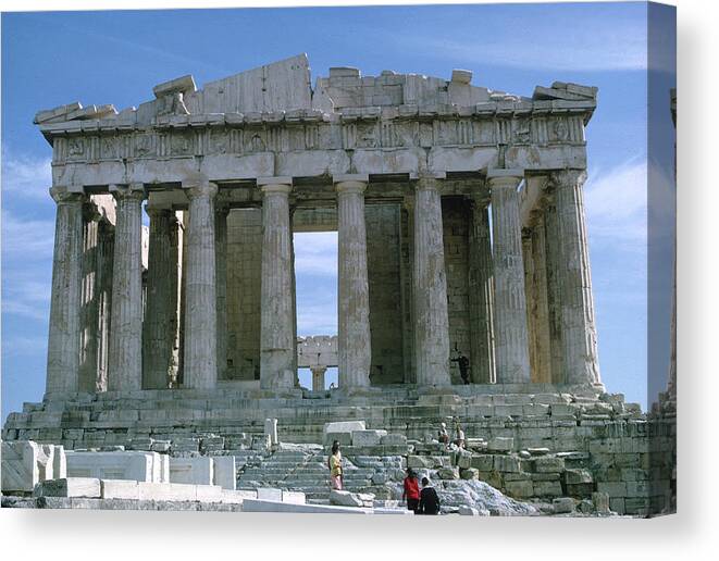 Ancient Greece Canvas Print featuring the photograph The Parthenon by John Farley