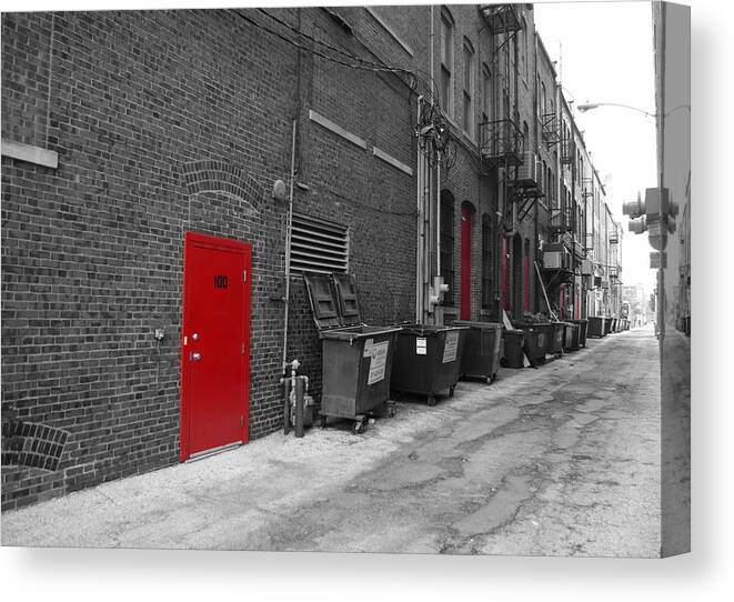 Red Door Canvas Print featuring the photograph The Red Door by George Strohl