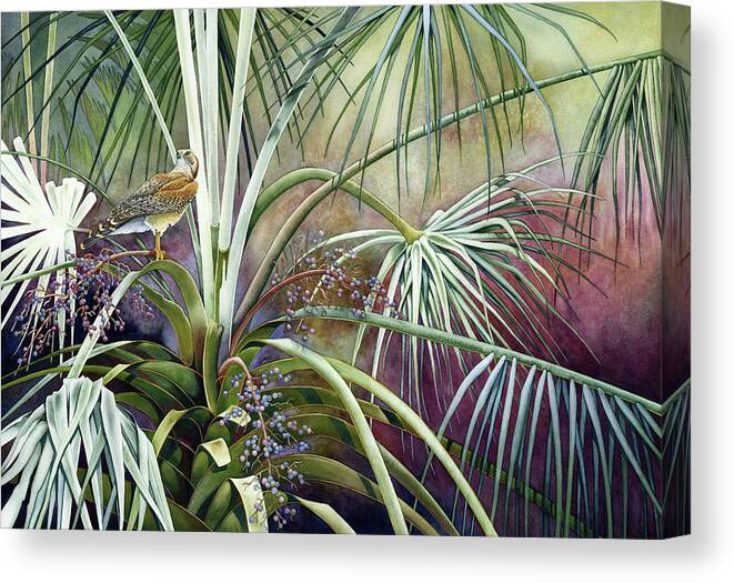Hawk Canvas Print featuring the painting The Sentinel by Lyse Anthony