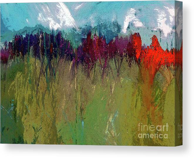 Snowy Canvas Print featuring the digital art The Snowy Mountain In Spring Painting   by Lisa Kaiser
