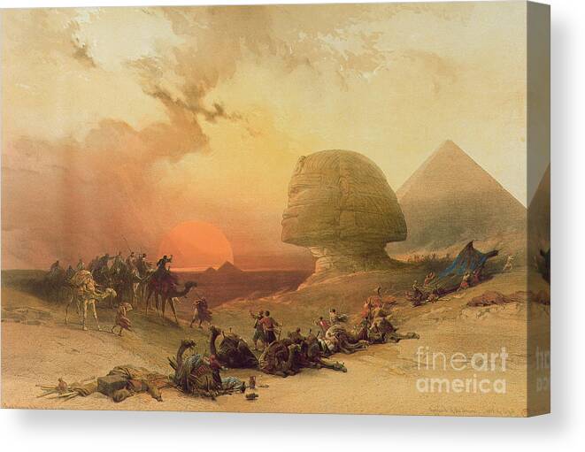 #faatoppicks Canvas Print featuring the painting The Sphinx at Giza by David Roberts