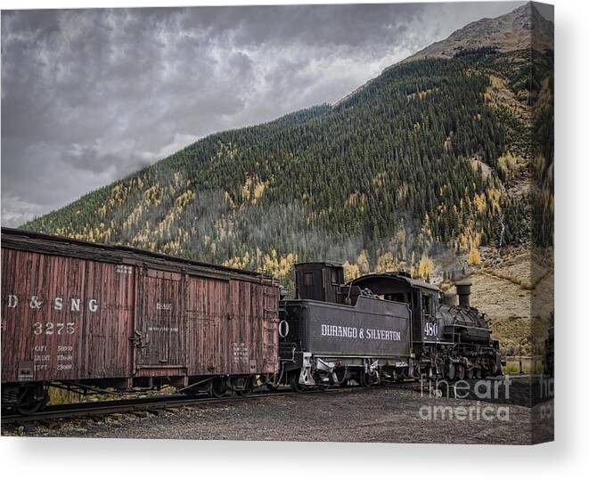 Train Canvas Print featuring the photograph The Steam Engine by Janice Pariza