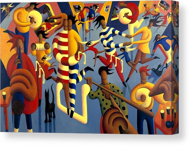 Wedding Canvas Print featuring the painting The wedding dance by Alan Kenny
